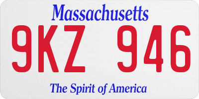 MA license plate 9KZ946