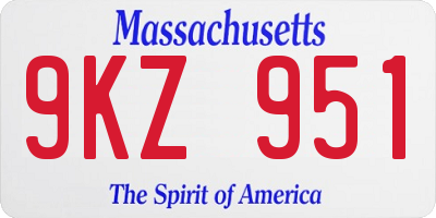 MA license plate 9KZ951