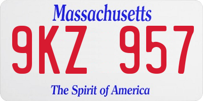 MA license plate 9KZ957