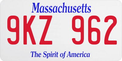 MA license plate 9KZ962