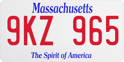 MA license plate 9KZ965