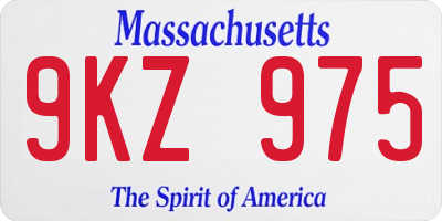 MA license plate 9KZ975