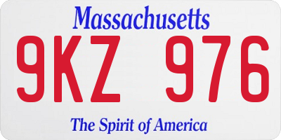 MA license plate 9KZ976