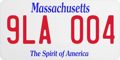 MA license plate 9LA004