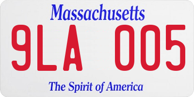 MA license plate 9LA005