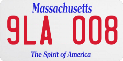 MA license plate 9LA008