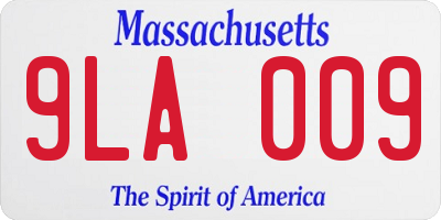MA license plate 9LA009