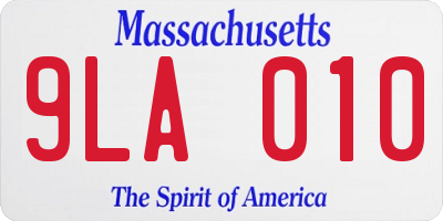 MA license plate 9LA010