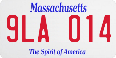 MA license plate 9LA014