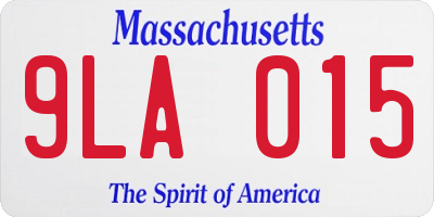 MA license plate 9LA015