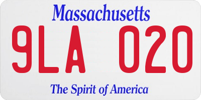 MA license plate 9LA020