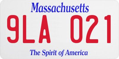 MA license plate 9LA021