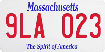 MA license plate 9LA023