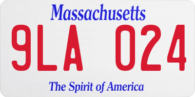 MA license plate 9LA024