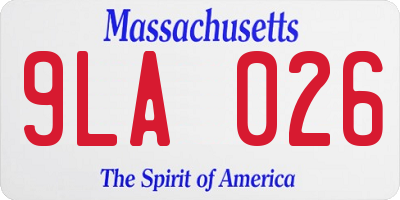 MA license plate 9LA026