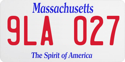 MA license plate 9LA027