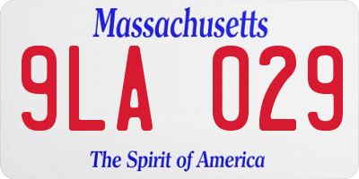 MA license plate 9LA029