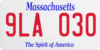 MA license plate 9LA030