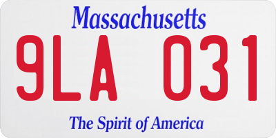 MA license plate 9LA031