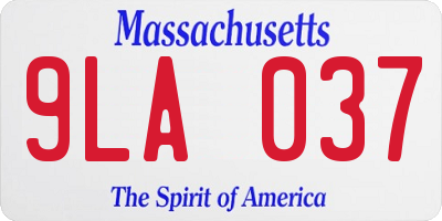 MA license plate 9LA037