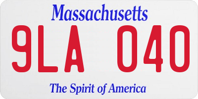 MA license plate 9LA040