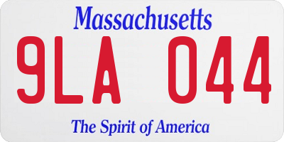 MA license plate 9LA044
