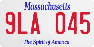 MA license plate 9LA045