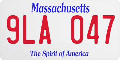 MA license plate 9LA047