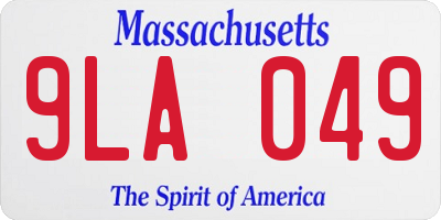 MA license plate 9LA049