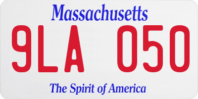 MA license plate 9LA050