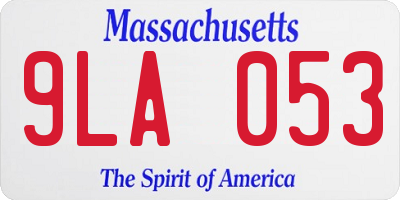 MA license plate 9LA053