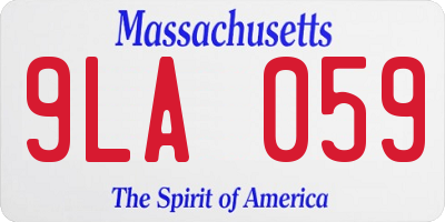 MA license plate 9LA059