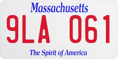 MA license plate 9LA061