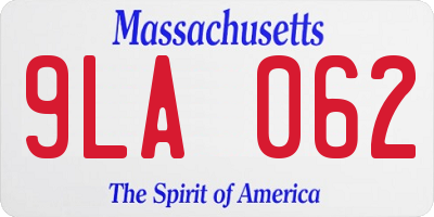 MA license plate 9LA062