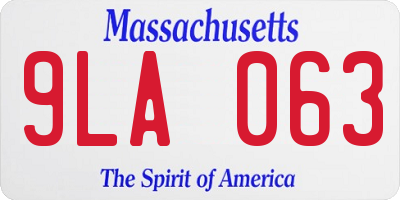 MA license plate 9LA063