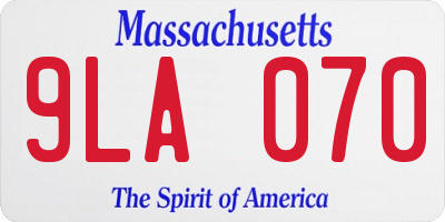 MA license plate 9LA070