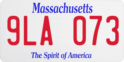 MA license plate 9LA073