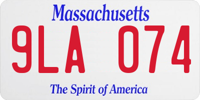 MA license plate 9LA074