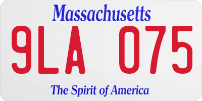 MA license plate 9LA075