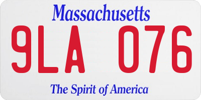 MA license plate 9LA076