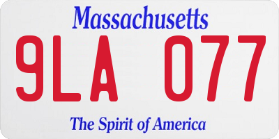 MA license plate 9LA077