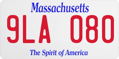 MA license plate 9LA080