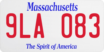 MA license plate 9LA083