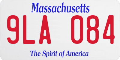 MA license plate 9LA084