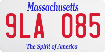 MA license plate 9LA085