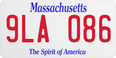 MA license plate 9LA086