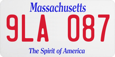 MA license plate 9LA087