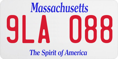 MA license plate 9LA088