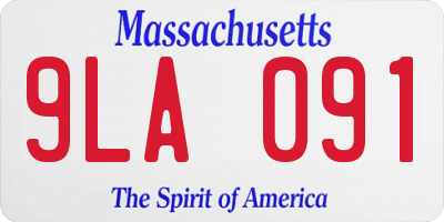 MA license plate 9LA091