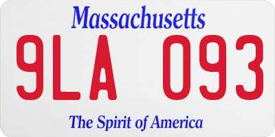MA license plate 9LA093